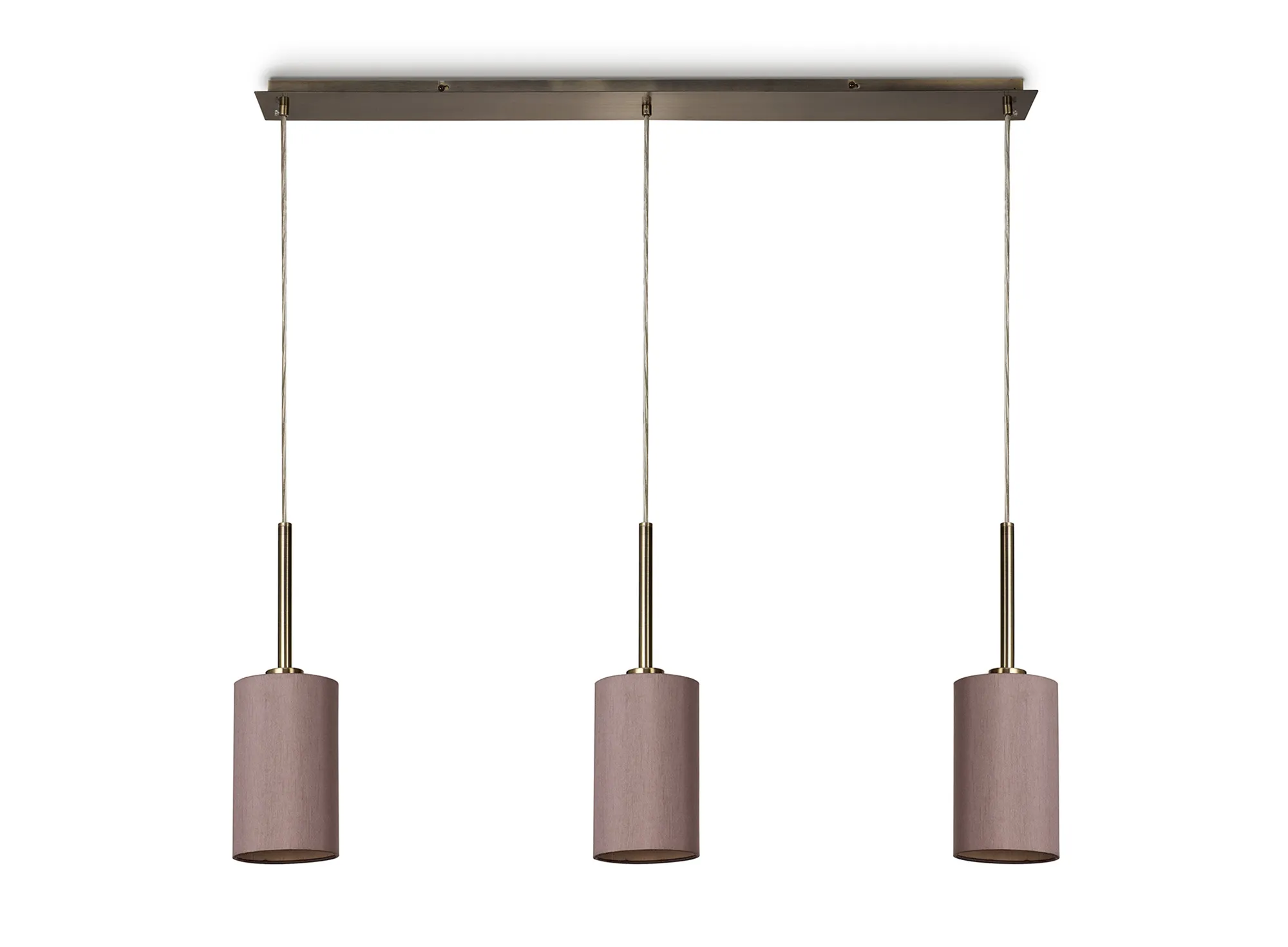 Baymont 12cm Shade 3 Light Pendant Antique Brass, Taupe/Halo Gold DK0772  Deco Baymont AB TA